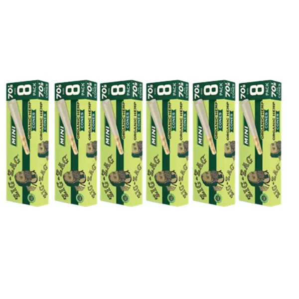 ZIG ZAG - CONES - ORGANIC HEMP - MINI - 70MM - 8CT/PK - 18PK/BX