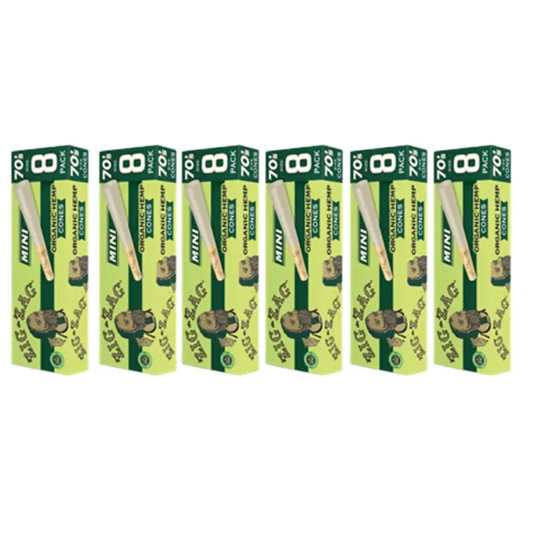 ZIG ZAG - CONES - ORGANIC HEMP - MINI - 70MM - 8CT/PK - 18PK/BX