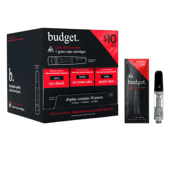 Budget | Variety Pack Ltd Ed | D8 | Cartridge | 1g | 30ct (10/Strain)