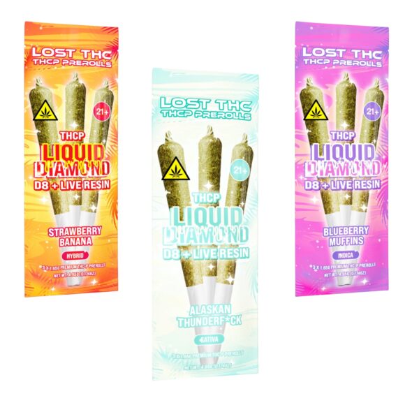 LOST THC - DELTA - D8+THCP - LR - LIQUID DIAMOND - PRE ROLL - 3CT/PK - 10PK/BX