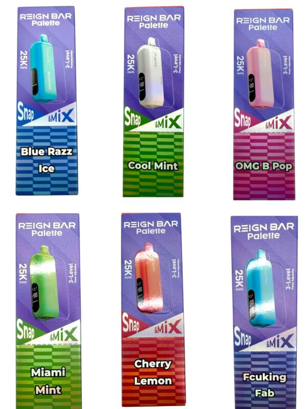 REIGN BAR PALETTE - 25000(HALF VAPE) - DISPOSABLE - 50MG/ML - 5PK/BX