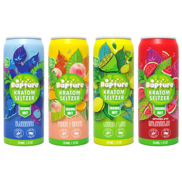 RAPTURE KRATOM SELTZER 100G MIT 12OZ CAN 12CT