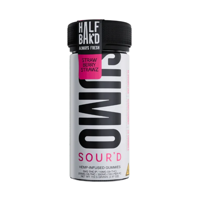 HALF BAK'D - SUMO SOUR'D - 10000MG - GUMMIES 25CT/JAR - STRAWBERRY STRAWZ