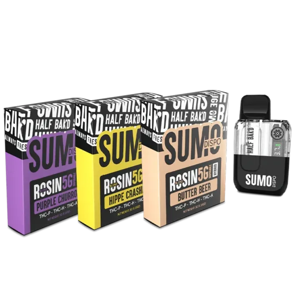 HALF BAK'D - LIVE RESIN 5G SUMO DISPOSABLES 5PK