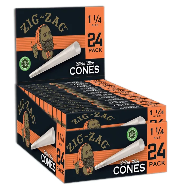 ZIG ZAG - SMOKING ACC - CONE - 1 1/4 SIZE - 24CT/PK - 12PK/BX - ULTRATHIN