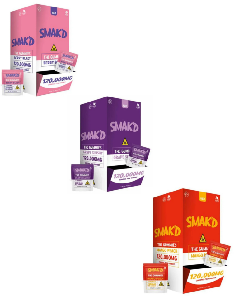 SMAK'D - DELTA - GUMMY - THCP - 2000MG/CT - 120000/BX - 1CT/PK - 60PK/BX