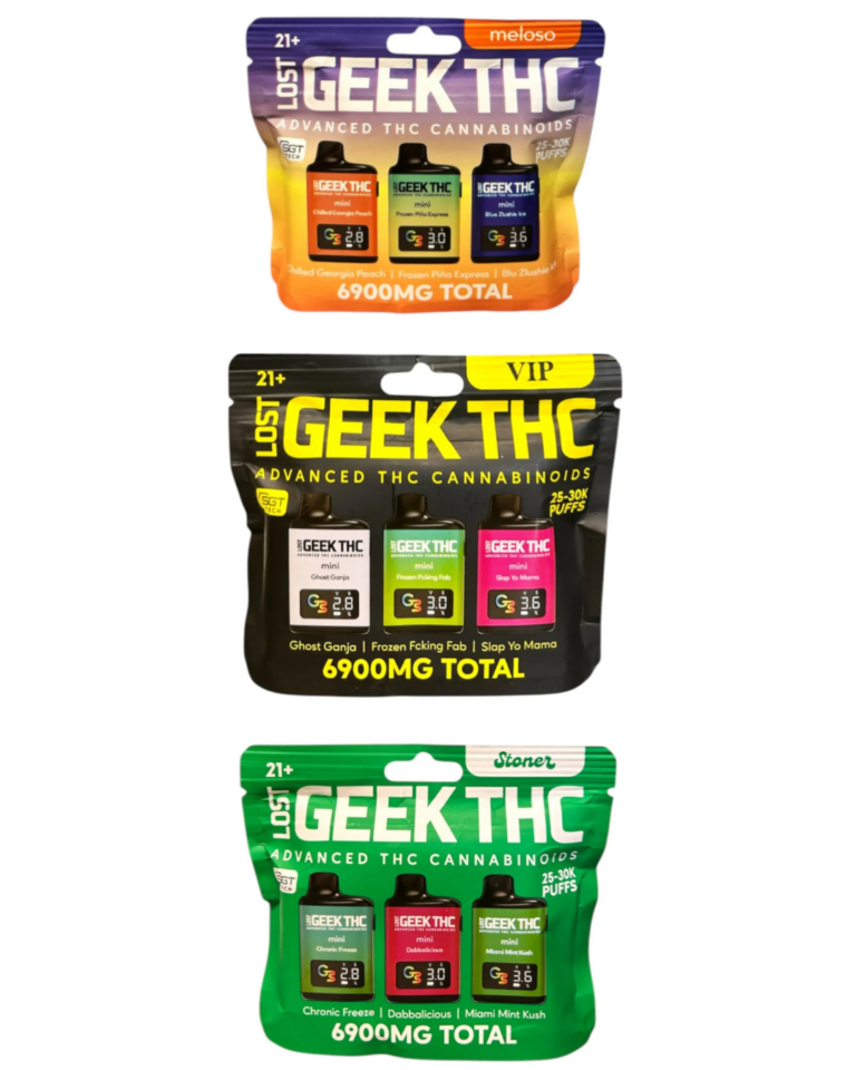 LOST GEEK THC - DELTA - MINI DISPOSABLES - MINI D8+H4CBD+D9 THC-P+THCJD - 6900MG/3CT - 3CT/PK - 5PK/BX