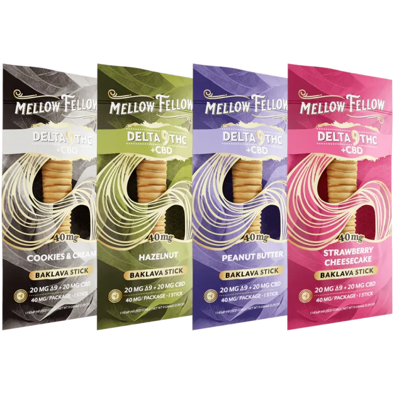 MELLOW FELLOW - DELTA - BAKALAVA STICKS - D9+CBD - 40MG/PK - 40PK/BX
