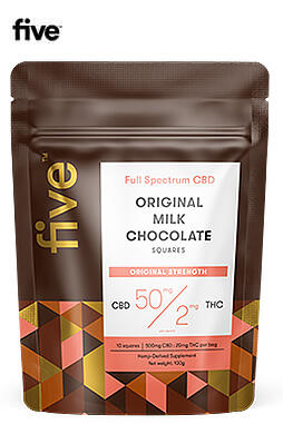 FIVE FULL SPECTRUM CBT + THC MILK CHOCOLATE 10PK