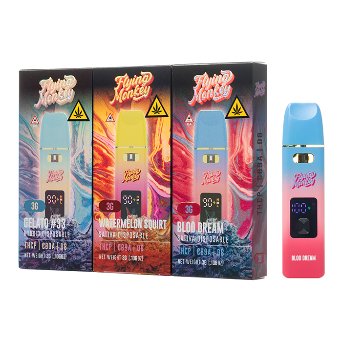 FLYING MONKEY - DELTA - DISPOSABLE VAPE - V4 - LR - THCP+D8+CBN+THCV - 3GM/CT - 5CT/BX - $17.99