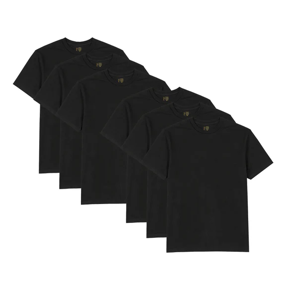 G MAN SPORT - APPAREL - BLACK T SHIRT - SHORT SLEEVE - 6 CT DISPLAY - V NECK