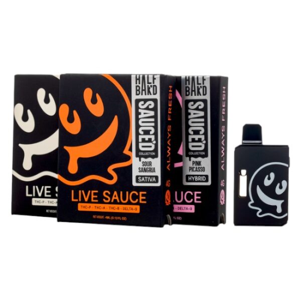 HALF BAK'D - DELTA - DISPOSABLE VAPE - LIVE SAUCE - THC-P+THC-B+D9 - 4GM/CT - 5CT/BX