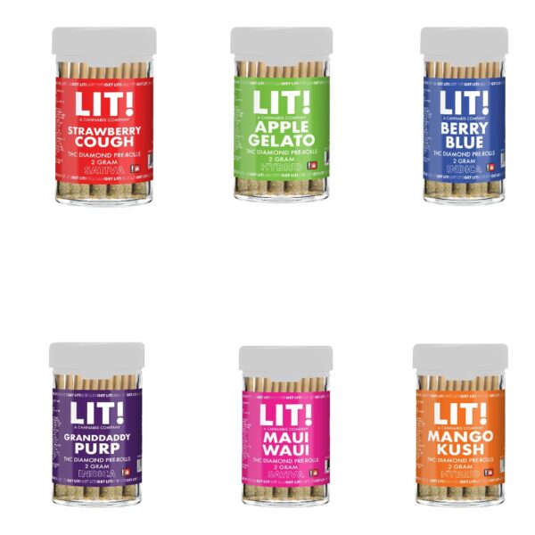 LIT! - DELTA - PREROLLED JOINTS - THC DIAMOND INFUSED - 2G - 30CT/JR