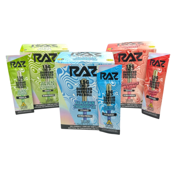 RAZ - DELTA - PREROLL - DIAMOND INFUSED - THCP - 1.5GM/CT - 30PK/BX