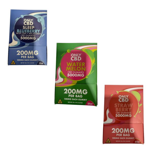ONLY CBD - CBN+MELATONIN CBD - GUMMIES - 100MG/CT - 2CT/PK - 25PK/BX (5000MG)
