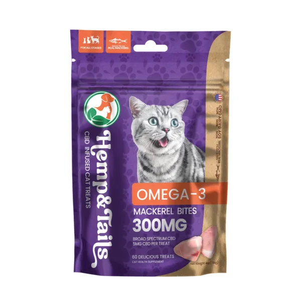 AGFN | Hemp & Tails | Pet Treats | CBD | 300mg | 60ct | Cat