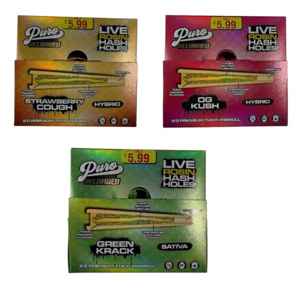 PURE RELOADED - DELTA - PRE ROLL - HASH HOLES - THCP - 2G - PP - 20CT/BX