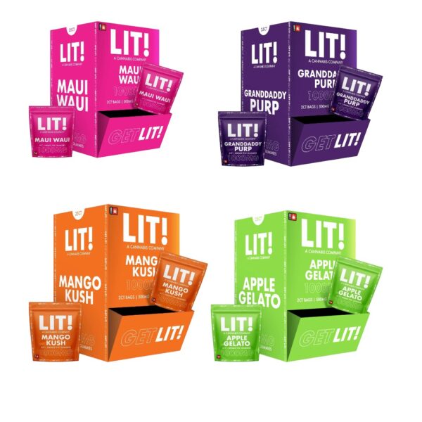 LIT! - DELTA - GUMMIES - THC - 500MG/CT - 2CT/PK(1000MG) - 25PK/BX