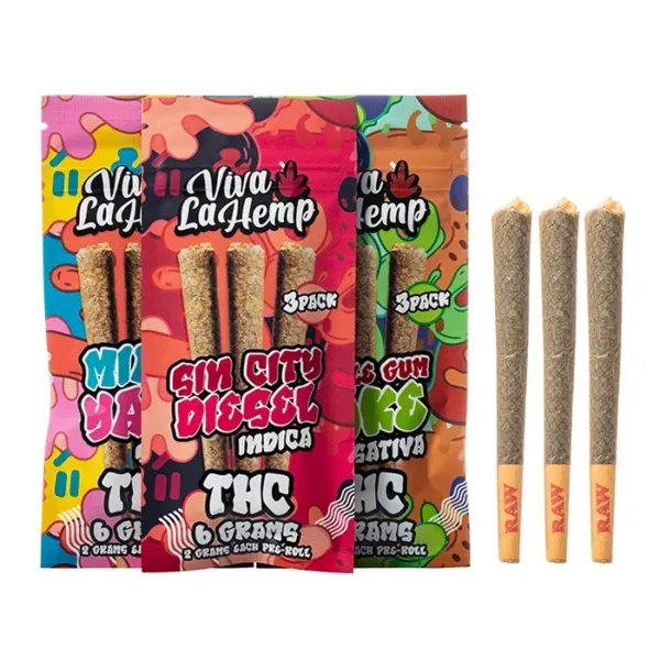 VIVA LA HEMP - PREROLLS - DIAMOND INFUSED - 2GM - 10/3PK