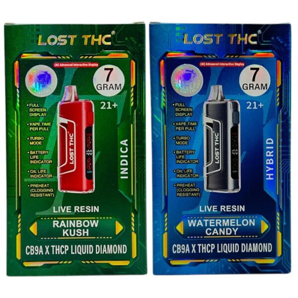 LOST THC - DELTA - DISPOSABLE VAPE - LR - LIQUID DIAMOND - CB9A+THCP - 7GM/CT - 5CT/BX
