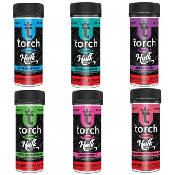 TORCH - DELTA - GUMMY - HULK - D8+HHC+D9+THCP - 750MG/CT - 20CT/JAR - (15000MG/JAR)