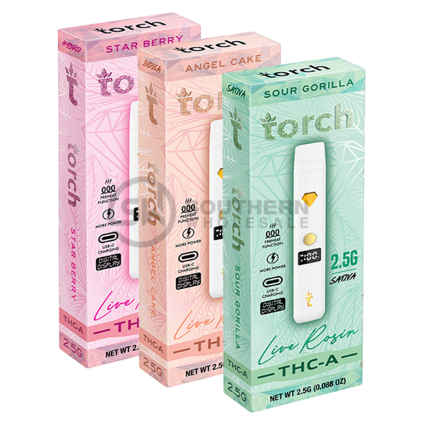 TORCH - DELTA - DISPOABLE VAPE - LR - THCA+THCP+D8+THC+HHC - 2.5GM/CT - 5CT/PK